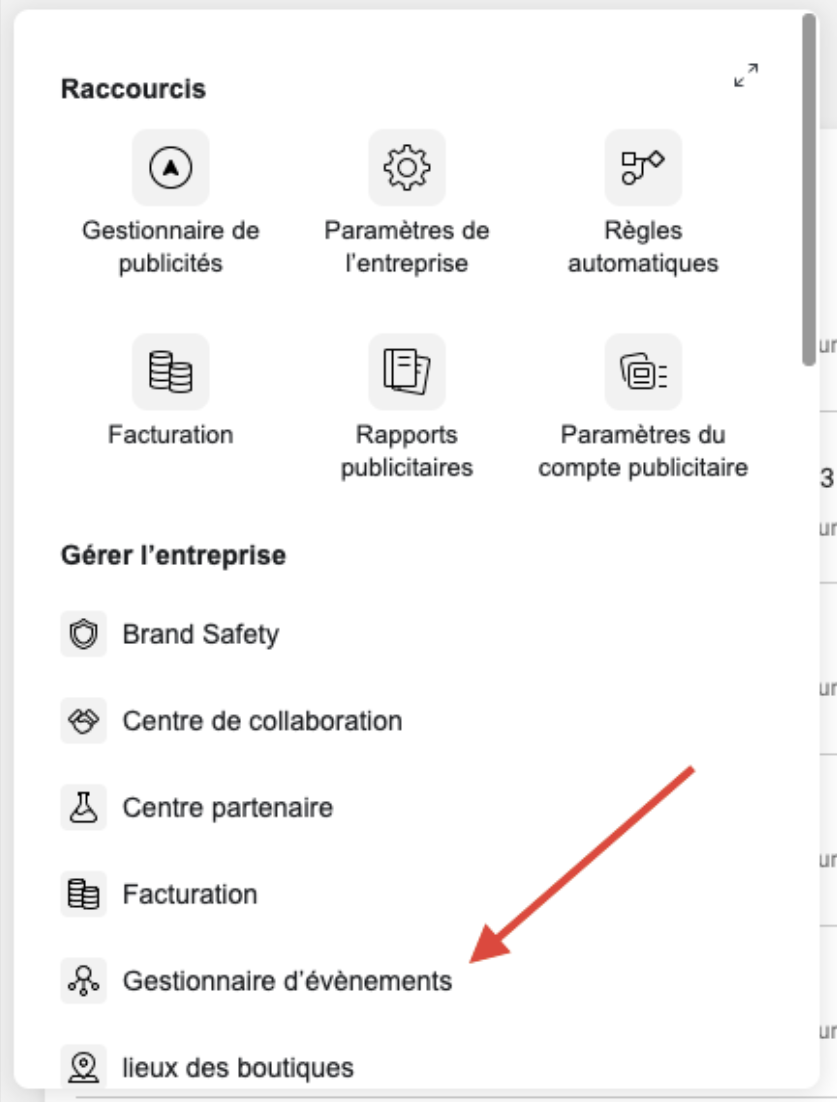 Gestionnaire d'evenements facebook